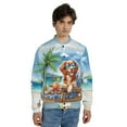 thumbnail image 4 of Brittany Spaniel Hello Summer Beach Theme with Sunglasses and Tropical Cocktail All Over Print 3D Baseball Jacket Brittany Dog Lover Gifts Idea Bomber Jacket Softball - 00009, 4 of 6