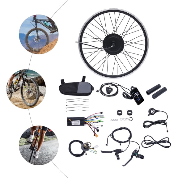 Electric Bicycle Motor Kit 36V 500W Front Wheel E-Bike Conversion Kit E-Bike Cycling Hub Conversion Dual Mode Controller