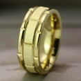 thumbnail image 2 of Yellow Gold Plated Matte 8mm Titanium Steel Mens Ring Men Wedding Band Man Ring, 2 of 6