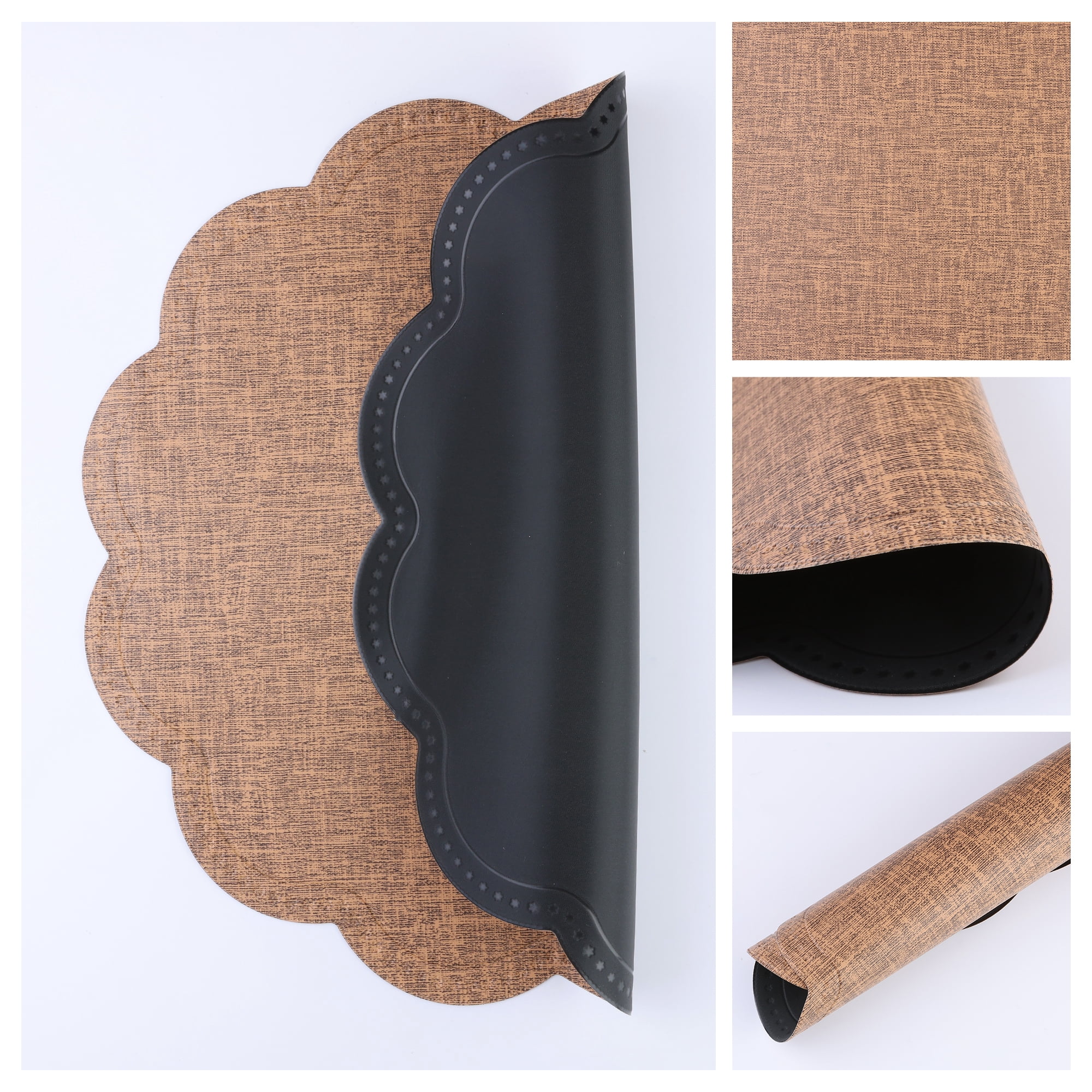 Unique Bargains Set of 6 Flower Placemats for Kitchen Coffee 15*15in