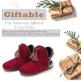 thumbnail image 3 of cosyone1997 Women's Bootie Slippers, Cozy Warm House Shoes with Memory Foam Indoor Outdoor Non-Slip Soles, Winter Fuzzy Bedroom Ankle Boots, Unique Christmas Gifts Red Adult Size 7-8, 3 of 7