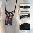 thumbnail image 5 of SEANATIVE Shockproof Phone Bag Smartphone Purse Neoprene Crossbody Cellphone Pouch with Detachable Adjustable Strap Water-Resistant for Phone, Keys, Lipstick, Colorful Dachshund Paw Print, 5 of 7