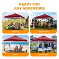 thumbnail image 6 of EAGLE PEAK 10 x 10 ft Pop Up Canopy Tent Instant Outdoor Canopy Straight Leg Shelter with Adjustable Height and Wheeled Carrying Bag, (Burgundy), 6 of 10