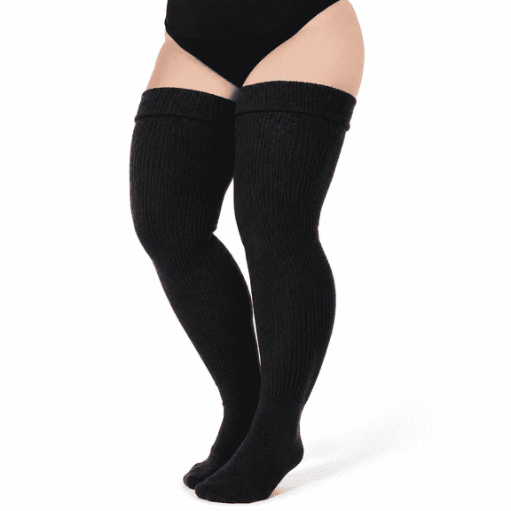 Plus Size Thigh High Socks for Women, Extra Long Over‑the‑Knee Stockings for Thick Thighs, Cozy Warm Leg Warmers for Winter Christmas