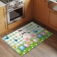 thumbnail image 3 of Rectangle Area Rug 2x3ft, Spring Easter Rabbit Butt Egg Butterfly Non-Shedding Washable Area Rug, Plant on Green White Check Non Slip Low-Profile Rugs for Living Room, Bedroom Dining Room, 3 of 9