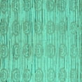 thumbnail image 1 of Ahgly Company Indoor Square Abstract Turquoise Blue Modern Area Rugs, 5' Square, 1 of 4