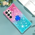 thumbnail image 3 of for Samsung Galaxy S25 Ultra (Not S25) Quicksand Case with Ring Kickstand, Girls Women Bling Cute Glitter Flowing Liquid Floating Sparkle Cover for Samsung Galaxy S25 Ultra. JB-Pink Green, 3 of 14