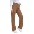 thumbnail image 6 of MOONDU Women's Fleece Lined Flare Leggings with Pockets High Waisted Thermal Warm Bootcut Yoga Pants Winter Casual Trousers 8 Colors S-XXL, 6 of 9