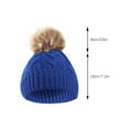 thumbnail image 7 of Cute Toddler Baby Pom Pom Hat Kids Winter Warm Knitted Solid Color Skiing Beanie Hat for Girls Boys 1-6 Years Old, 7 of 7