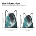 thumbnail image 2 of Xecao Surfing Shark Pattern Sports Drawstring Backpack - String Swim Gym Bag with Wet Proof Pocket for Women&Men-Small, 2 of 6