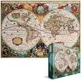 thumbnail image 3 of Eurographicspuzzles - Antique World Map - Jigsaw Puzzle - 1000 Pieces, 3 of 5