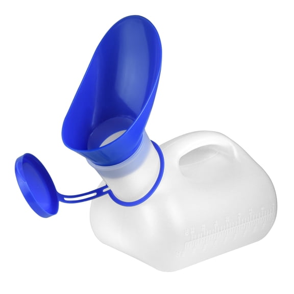 Female Urinal Spill Proof - Portable Pee Funnel for Women 32 Oz Sturdy Urination Device with Lid for Emergency Urinalysis, Travel, Car & Camping