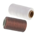 thumbnail image 1 of veasfak 2 Rolls 150D Leather Flat Waxed Thread DIY Hand Stitching Polyester Cord Crafts White Coffee, 1 of 8