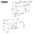 thumbnail image 5 of YIYADO Foldable Outdoor Kitchen Island, Mobile Patio Kitchen Cart with Stainless Steel Top, Lockable Wheels, Storage Cabinet & 2-Tier Spice Towel Rack, Grey, 5 of 6