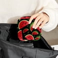 thumbnail image 6 of Watermelon Mini Plush Sanitary Napkin Pouch - Makeup Bag, Period Bags for School, Small Travel Toiletry Bag for Women - 4.7x6.6x6.6 in, 6 of 6
