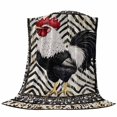 thumbnail image 6 of Black White Vintage Rooster Blanket Soft Cozy Warm Twin Blanket for Bed, Plush Fuzzy Flannel Fleece Blankets for Sofa, Boho Pastoral Animals Throw Blankets for Couch, Gifts for Men, 60"x80", 6 of 9