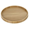 thumbnail image 1 of Unique Bargains 9' Round Wood Serving Tray Decorative Platter Home Kitchen Candle, 1 of 6