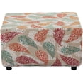 thumbnail image 1 of Ottoman Cover Square 40×40 38×38 36×36 50×50 48×48 Stretch Storage Stool Slipcover Rectangle L/XL Boho Style Hassock Protector Printed Foot Rest Covers Elastic Bottom(N,Rectangle M), 1 of 8