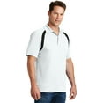 thumbnail image 4 of Sport-Tek T476 Mens Dry Zone Colorblock Raglan Polo T-Shirt, White & Black - Small, 4 of 6