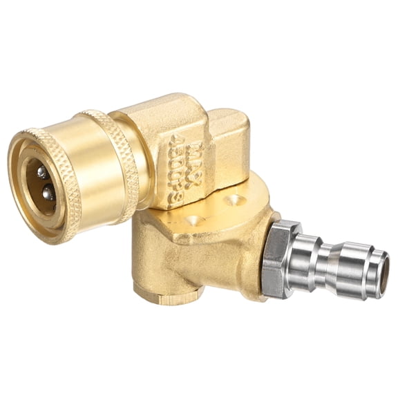 Uxcell Pressure Washer Pivoting Coupler Kit, 180 Degree Gutter Cleaner Attachment with 5 Angles, Power Spray Nozzle Tips with Holder