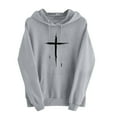 thumbnail image 2 of Christian Hoodies Women Cross Graphic Drawstring Long Sleeve Pullover Comfortable Casual Sweatshirt with Pockets, 2 of 4
