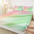 thumbnail image 4 of jejeloiu Rainbow Geometric Print Queen Sheet Sets For Kids,Colorful Aesthetic Art Bed Set For Girls,4 Pieces, 4 of 6
