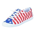 thumbnail image 4 of Rokment 4th of July Independence Day Low Top Fashion Sneakers for Women Patriotic Canvas Spring Fall Casual Comfortable Walking Flat Tennis Shoes Blue Size 6, 4 of 5