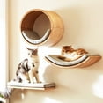 thumbnail image 2 of Wooden Cat Climbing Shelves Wall Mounted Cat Tree Sisal Scratching Post Pedal Hammock Indoor Kitten Playground Cats Accessories, 2 of 10