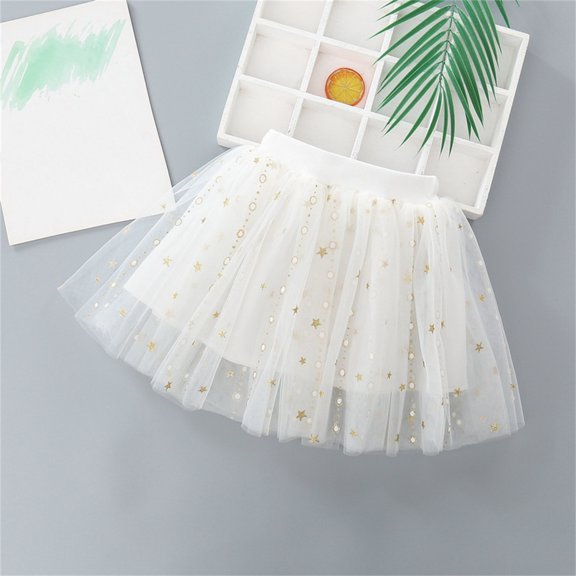 Girls' Summer New Half Skirt Mesh Puffy Skirt Embroidery Mesh Solid Princess Bow Skirt Fashion Skirt Light Up Dress