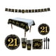 thumbnail image 1 of Juego de 114 piezas de vajilla desechable de moda con pancarta, vasos de papel, platos y servilletas, suministros para fiesta de cumpleaños de 21 años, 1 of 8