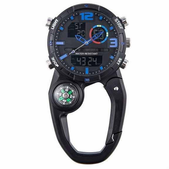 Outdoor Hiking Watch With Compass, Multi-function Carabiner Sports Watch