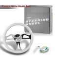 thumbnail image 5 of W-Power 350MM Classic White Wood Grain 6-Hole Chrome Spoke 14" Steering Wheel, 5 of 5