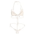 thumbnail image 5 of Gibobby Ropa sexy de mujer para sexo Ropa Interior Sexy con Cuello En V para Mujer, Lencería Sexy, Ropa Interior con Cordón Sin Espalda De Lencería(Blanco, Talla única), 5 of 5