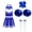 A Blue, variant on TiaoBug Kids Girls Cheer Leader Costume Cheerleading Halloween Uniform Top with Pleated Skirt Hair Tie Socks B Blue 12