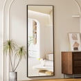 thumbnail image 3 of AUROMIR 21"x64" Rectangular Full Length Mirror Full Body Standing Mirror with Metal Frame, Black, 3 of 6