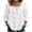 04# White, variant on Women's Ihhxva Linen Square Neck 3/4 Sleeve Bow Tie Puff Stretchable Summer Tunic Top S-2XL
