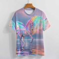 thumbnail image 3 of Rainbow Horse with Wings Women's Short Sleeve Tops Casual Blouses T Shirt, 3 of 6