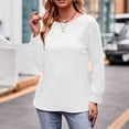 thumbnail image 6 of Patlollav Pntutb Womens Blouses,Ladies Casual Solid Color Long Sleeve Shirts, 6 of 7