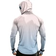 thumbnail image 3 of Men's UPF 50+ Sun Protection Lightweight Compression Hoodie with Mask Performance Long Sleeve Gradient Color SPF Shirt for Fishing, 3 of 3