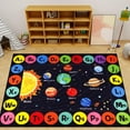 thumbnail image 5 of Kids Rug Outer Space Carpet for Playroom, ABC Educational Learning Area Rug, Non-Slip Solar System Road Play Play Rug for Kids Bedrooms, Classroom, Nursery Room Decor (Black, 78.7X59 INCH), 5 of 8