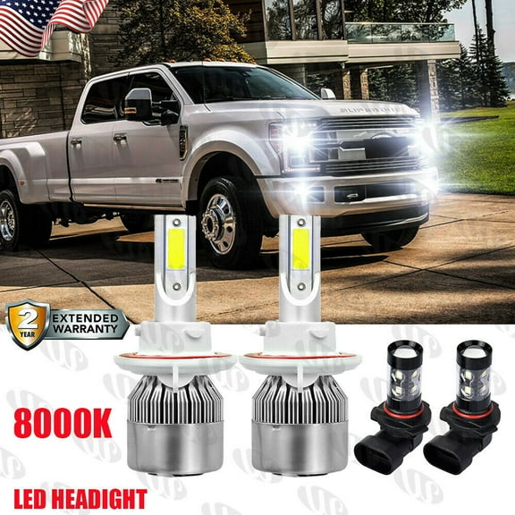 For Ford Flex 2009-2018 Combo H13 LED Headlight   9145 Fog Light Bulbs Kit 8000K