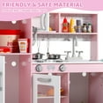 thumbnail image 3 of LINLUX Wooden Kids Play Kitchen, Toy Kitchen Playset For Toddler, Realistic Kitchen Sets Baby, Pink, 3 of 10