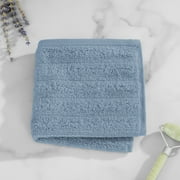 Mainstays Performance Washcloth, 12 in x 12 in, 100% Cotton, Quick Dry, Fade Resistant, Blue Linen, 1 Count