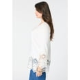 thumbnail image 3 of Roaman's Women's Plus Size Fine Gauge Lace Pullover Sweater, 3 of 4