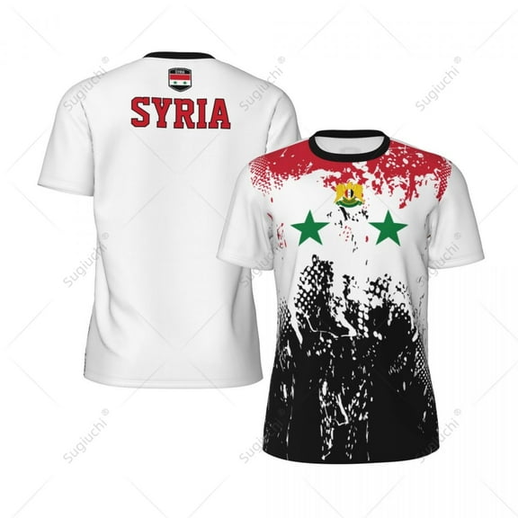 Exclusive design Syria Flag Grain 3D Printed Men For Soccer Running Bike Tennis Fitness Sports tshirt Mesh Fans T-shirt
