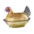thumbnail image 3 of Plato de de pollo, plato de postre de mesa, elegante recipiente de vidrio para refrigerios, para despensa, café, mesa de comedor, hogar, boda Estilo A, 3 of 8