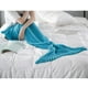 thumbnail image 5 of Manta de cola de sirena estaciones de ganchillo cálido suave de dormir hecho mejor de Navidad de cumpleaños para niños Azul Macarena Mermaid Tail Blanket de punto, 5 of 8