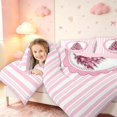 thumbnail image 4 of Manfei Festive Christmas Tree 7-Piece King Bedding,Cute Bow Stripes King Bed in a Bag,Pink White,Pink Reversible, 4 of 6