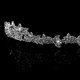 thumbnail image 3 of KAKOWELY Corona de novia con decoración de diamantes de imitación, pasadores para el pelo, diadema, pinza para el pelo y lazo (plateado), 3 of 4