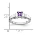 thumbnail image 3 of Solid 14k White Gold 4mm Princess Cut Amethyst Purple February Gemstone Engagement Ring Size 8, 3 of 4